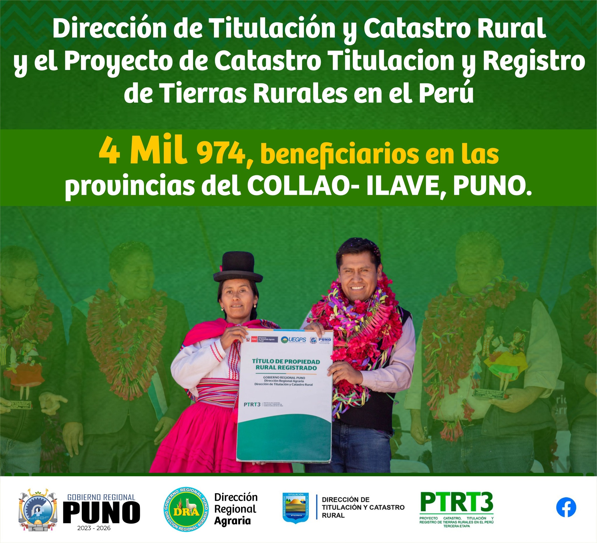 SE LOGRARÁ BENEFICIAR CON DE 4,974 TÍTULOS