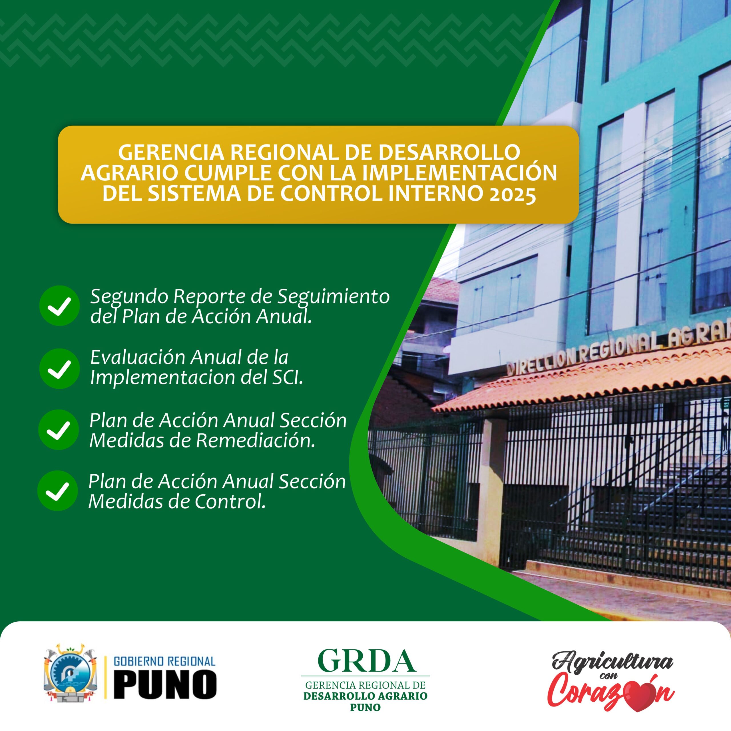 GERENCIA REGIONAL DE DESARROLLO AGRARIO IMPLEMENTA EL SISTEMA DE CONTROL INTERNO 2025
