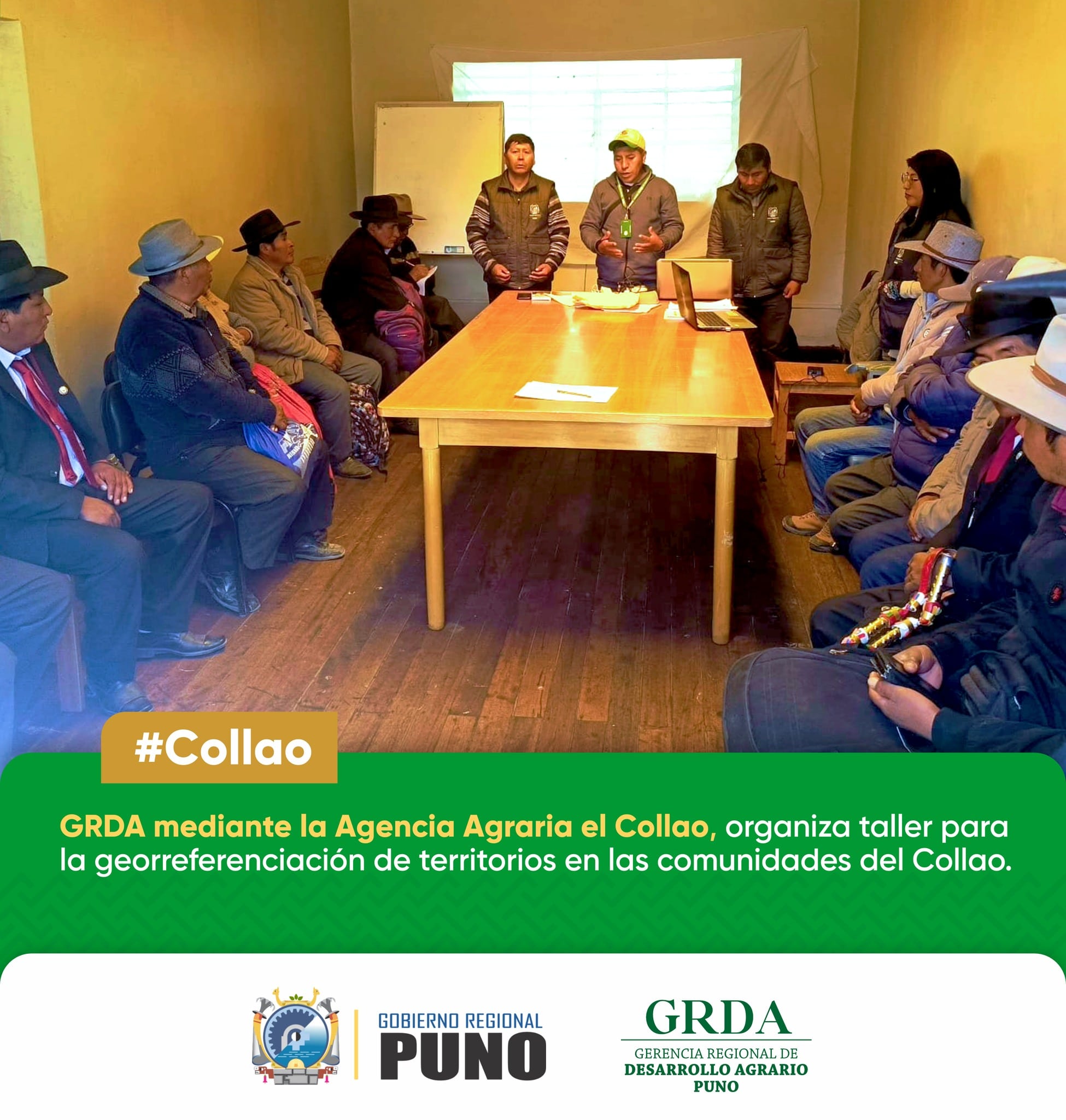 GRDA MEDIANTE LA AGENCIA AGRARIA EL COLLAO ORGANIZA TALLER PARA LA GEORREFERENCIACIÓN DE TERRITORIOS EN LAS  COMUNIDADES DEL COLLAO.